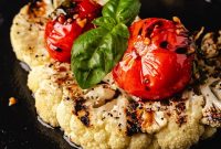Smoky Grilled Cauliflower Steaks with Burst Tomato Salad