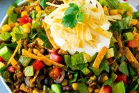 Crispy Taco Salad with Fresh Salsa and Avocado