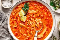Spicy Chicken Soup Recipe with Ginger, Garlic, and Lime