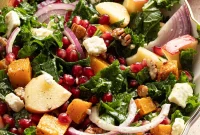 Kale and Butternut Squash Salad with Pomegranate and Apple