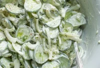 Creamy Cucumber and Onion Salad Recipe with Dill