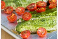 Baked Tilapia with Pesto and Cherry Tomatoes