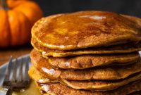 Fluffy Pumpkin Spice Pancakes for Fall Breakfast