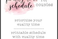 Weekly Quality Time Plan for Couples