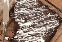 Fudgy Dark Chocolate Brownies with White Chocolate Drizzle