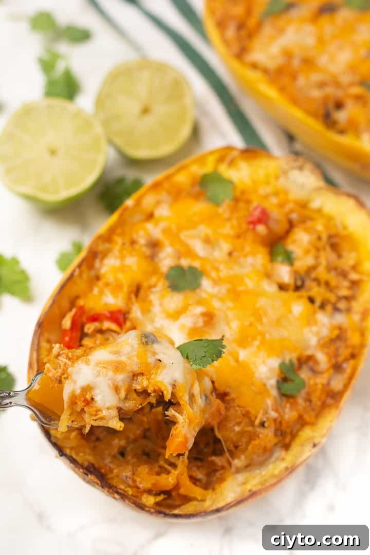 Baked spaghetti squash bowls with toppings