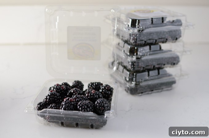 Blackberries ready to be coated with cornstarch