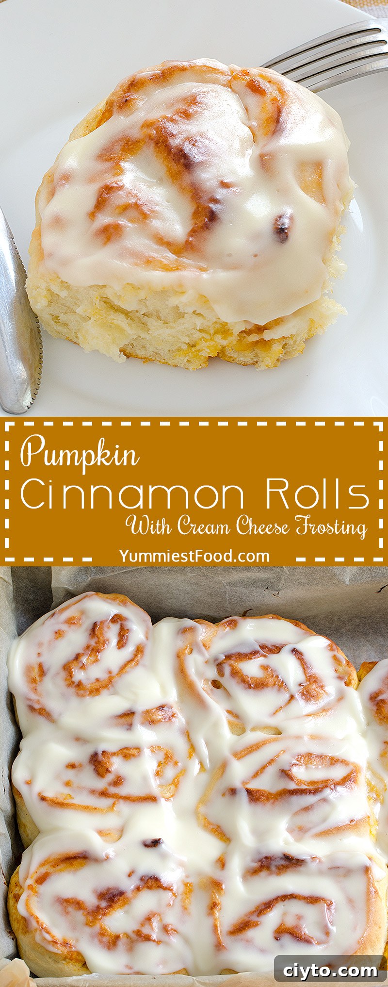 Pumpkin Cinnamon Rolls - super soft, moist, fluffy and delicious