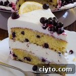Lemon Blueberry Cake with Cream Cheese Frosting - Featured Image