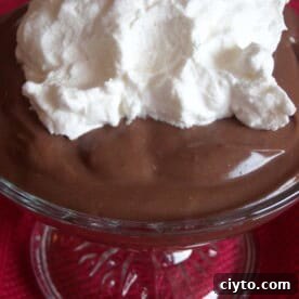 This delicious homemade chocolate pudding is packed full of rich chocolate flavor and is simply made on the stove top. Serve it warm or cold.
