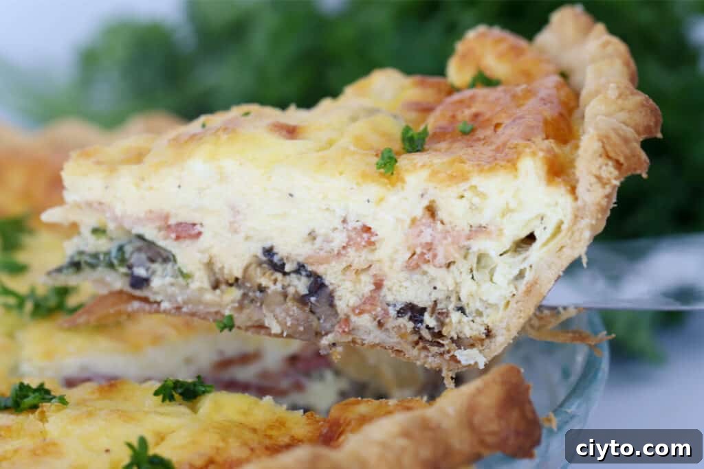 bacon quiche with mushrooms