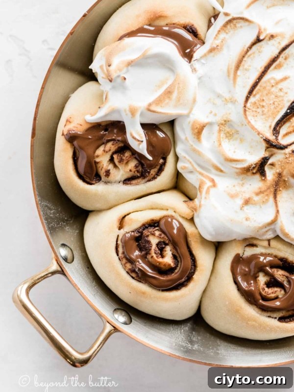 S'mores rolls close-up.