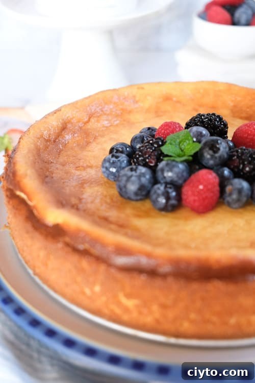 Authentic Crustless German Quark Cheesecake Recipe 4 German cheesecake close-up