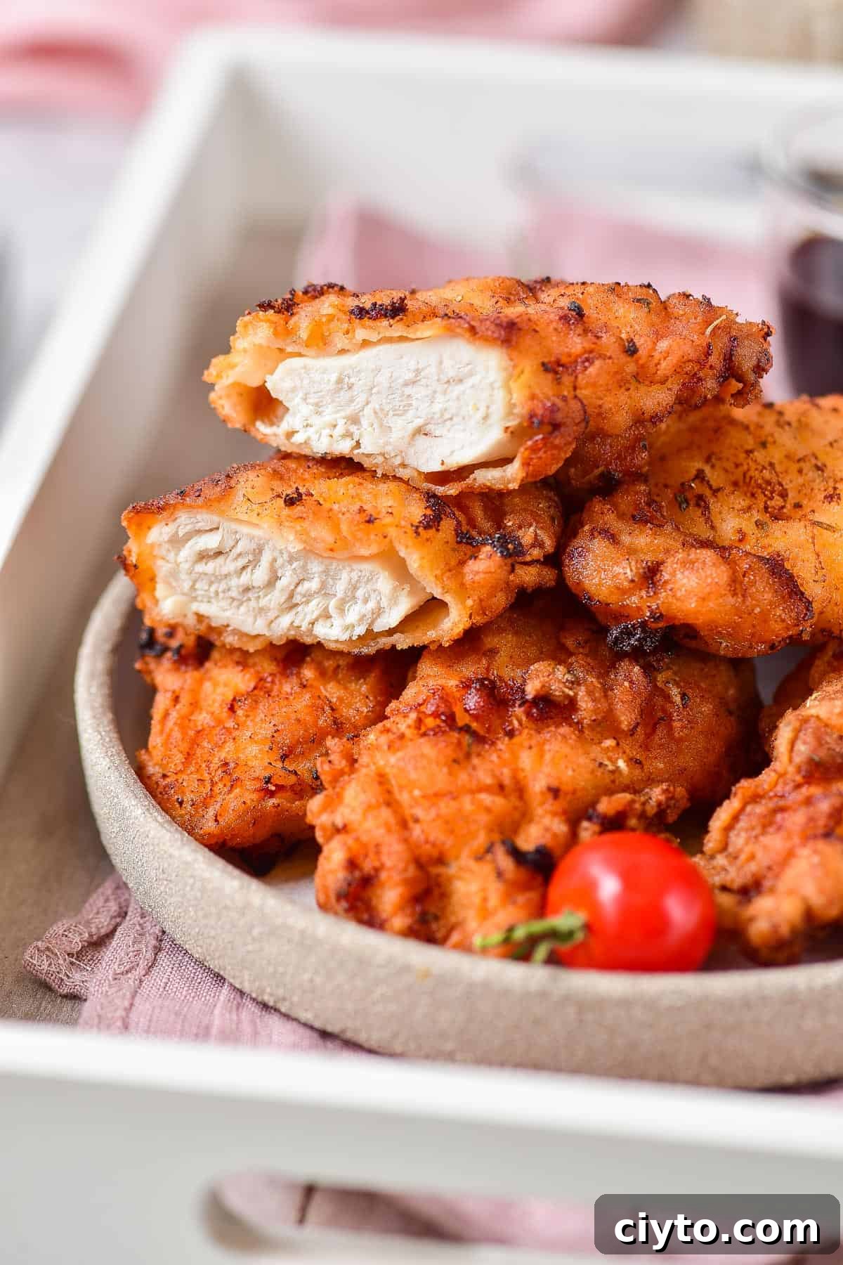 The completed cracker barrel fried chicken recipe.