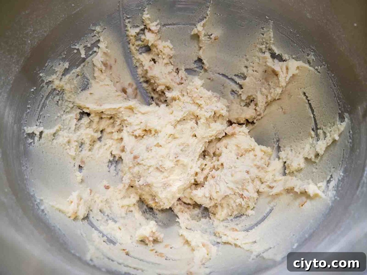 toffee bits mixed into cookie dough.