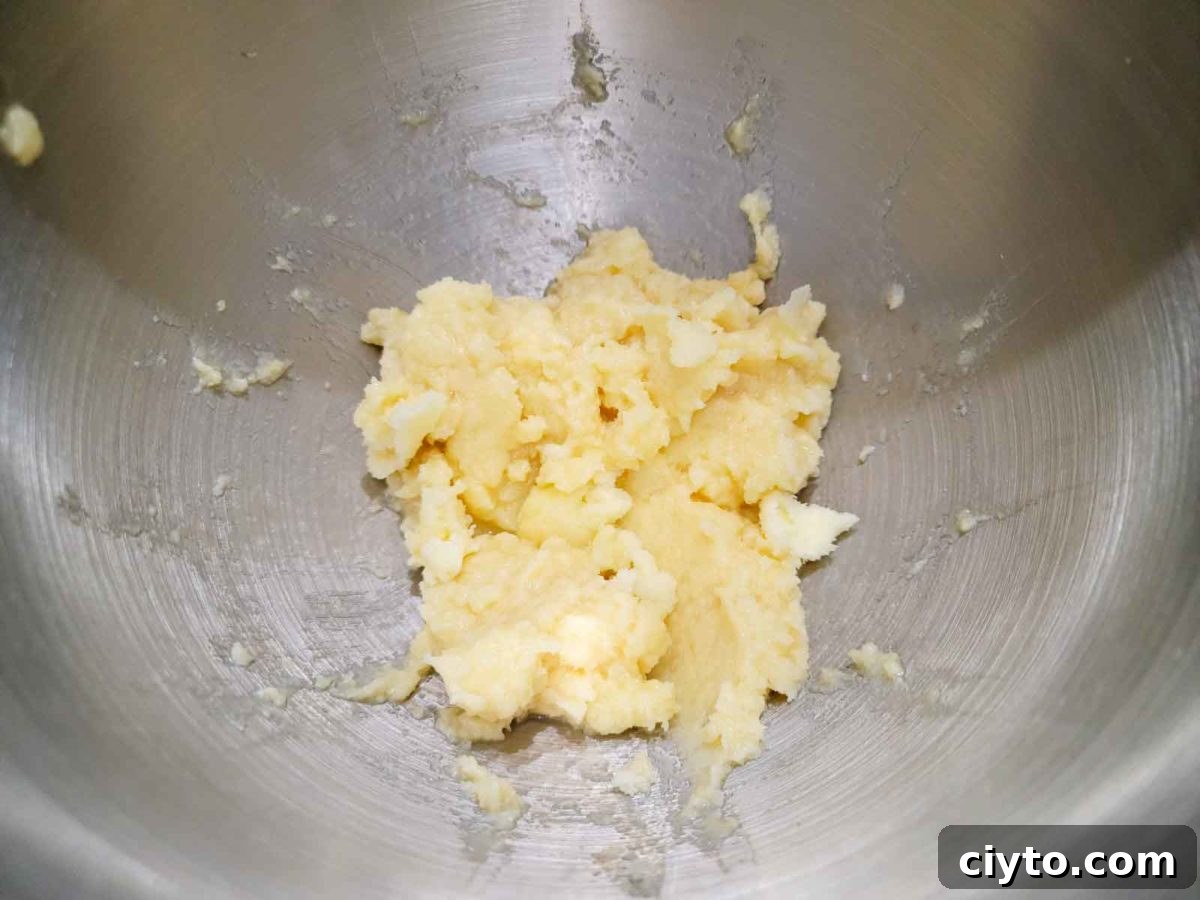 vanilla extract and egg mixed into butter and sugar.