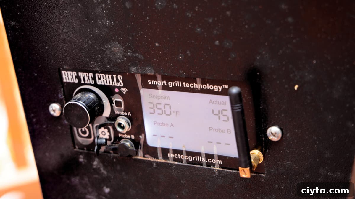 How to Smoke Beer Can Chicken 8 Smoker digital settings set to 350°F for cooking chicken