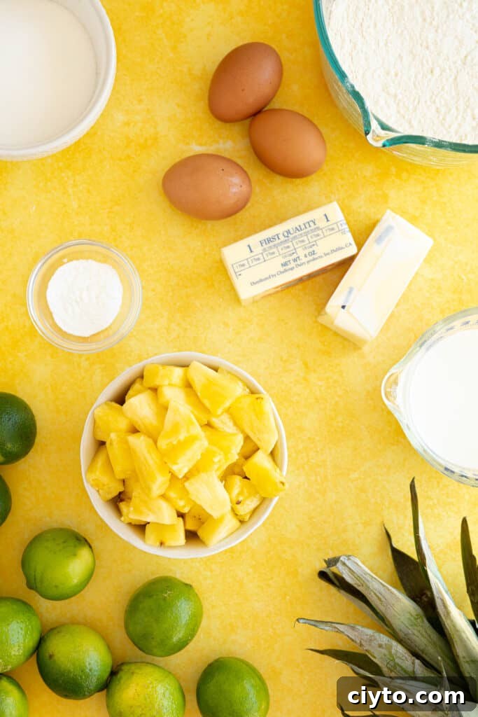 Moist Pina Colada Cake Recipe with Fresh Pineapple 3 ingredients for a pina colada cake