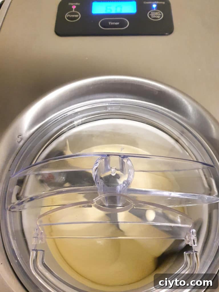 Start of churning ice cream