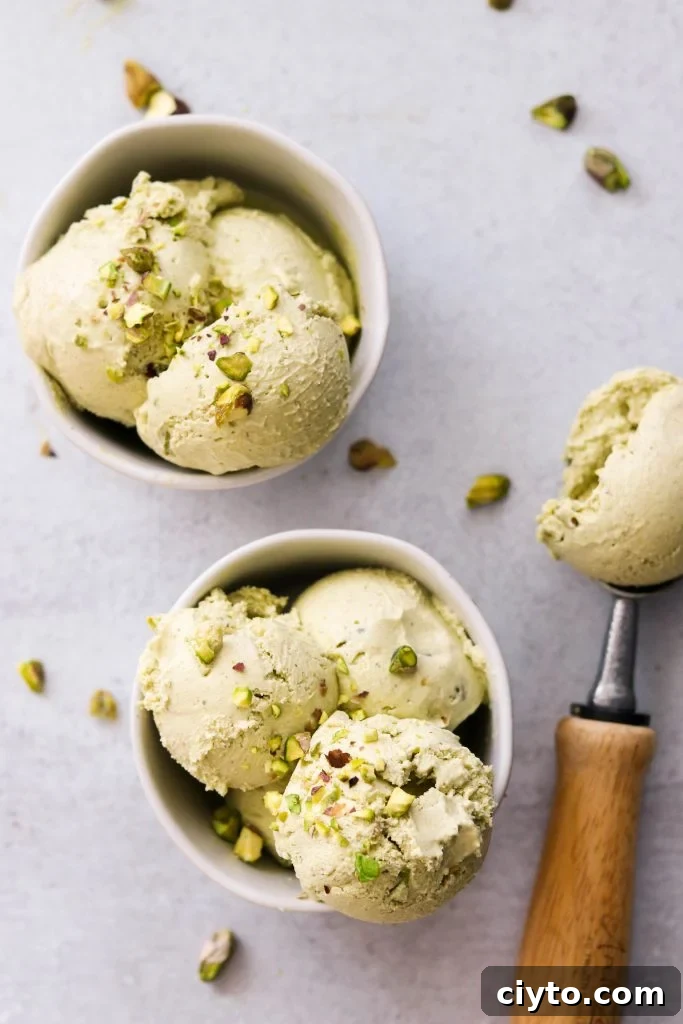 Overhead shot of ice cream recipe