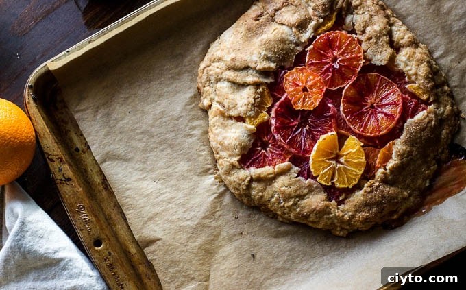 Gluten-free and refined sugar-free winter citrus galette | saltedplains.com