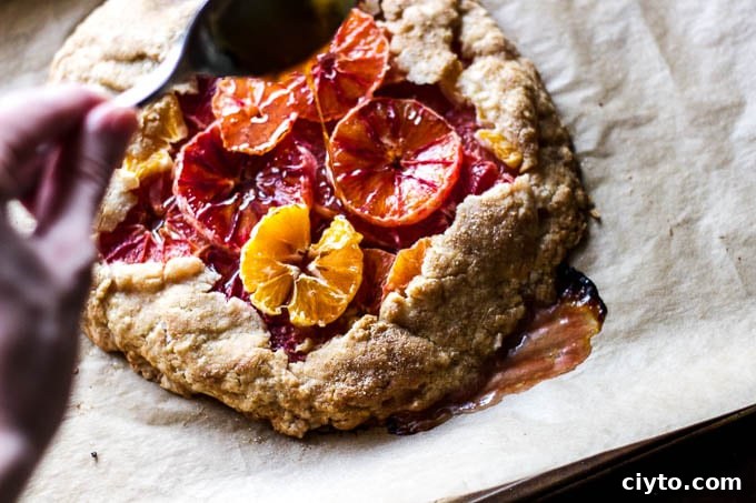 Gluten-free and refined sugar-free winter citrus galette | saltedplains.com