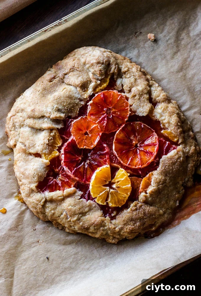 Gluten-free and refined sugar-free winter citrus galette | saltedplains.com