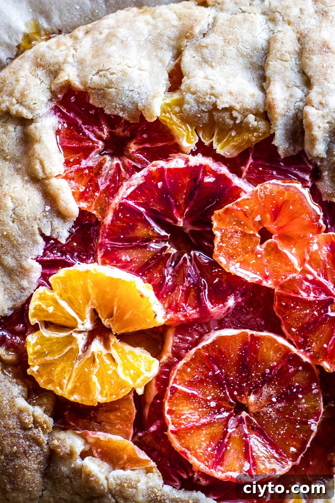 Gluten-free and refined sugar-free winter citrus galette | saltedplains.com