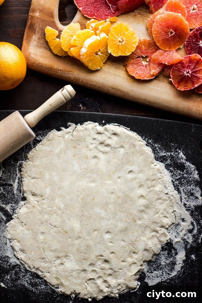 Gluten-free and refined sugar-free winter citrus galette | saltedplains.com