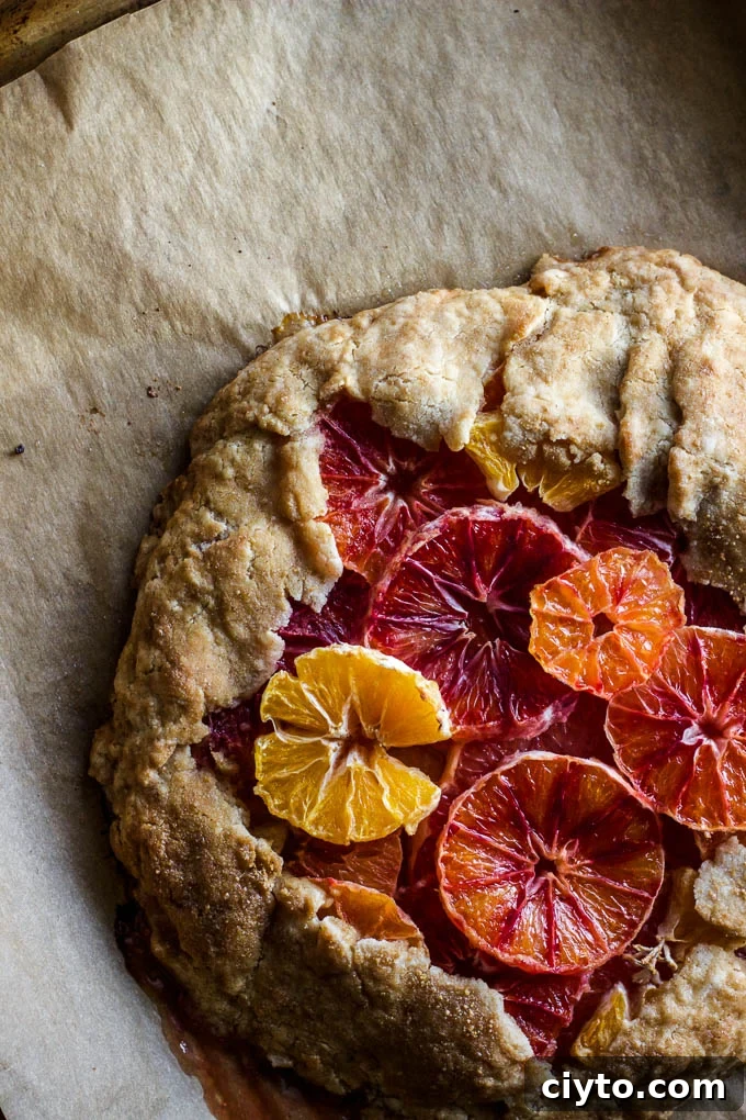Gluten-free and refined sugar-free winter citrus galette | saltedplains.com