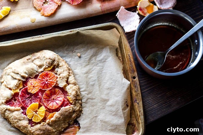 Gluten-free and refined sugar-free winter citrus galette | saltedplains.com