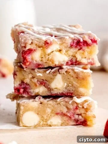 Raspberry and White Chocolate Blondies