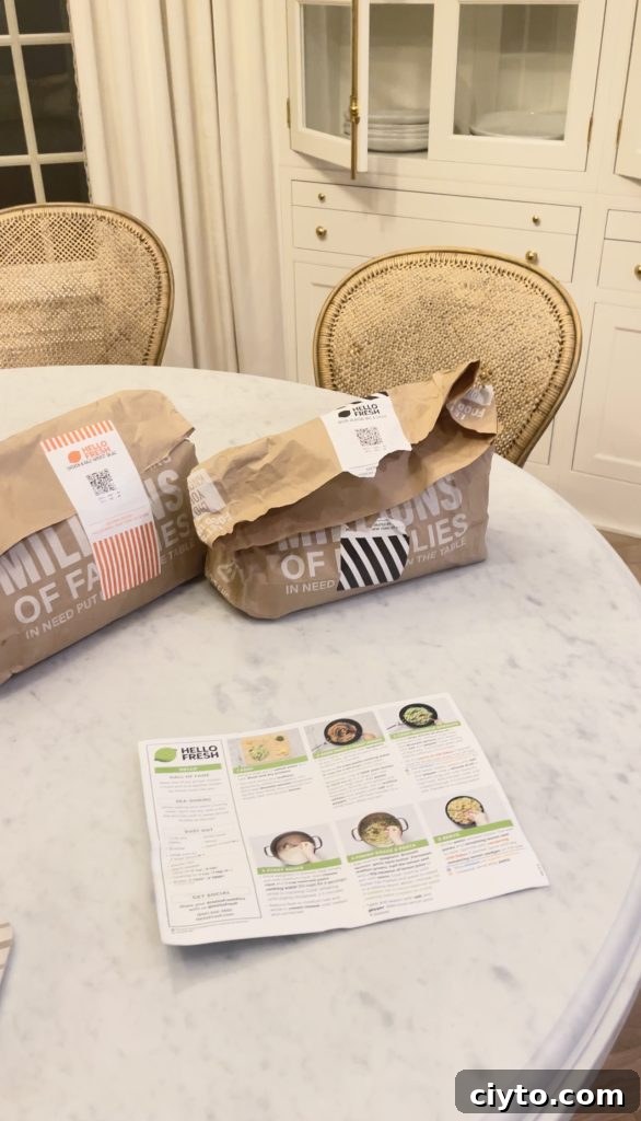 HelloFresh meals on the table