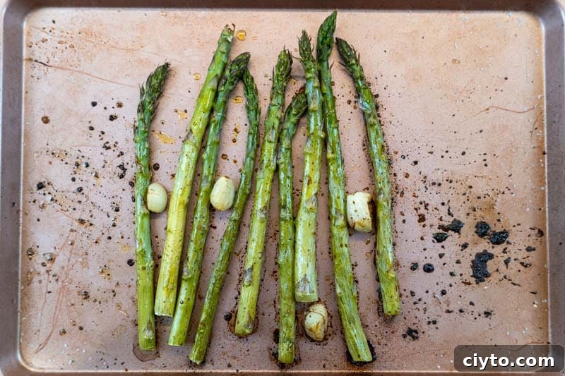 Oven-Roasted Asparagus with Balsamic Glaze 5 Roasted asparagus ready to serve