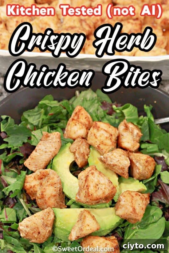 Crispy Herb Chicken Bites Recipe for Savory Appetizers 4 Crispy Herb Chicken Bites are kid friendly and adult approved, low carb, high protein, and really tasty.