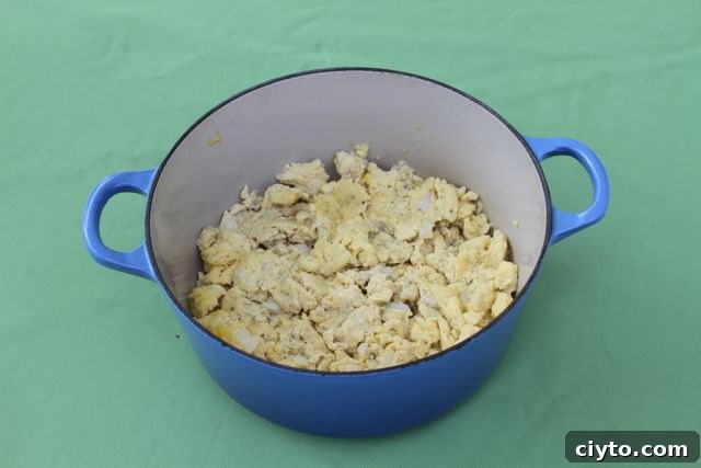 Leftover scrambled ostrich eggs