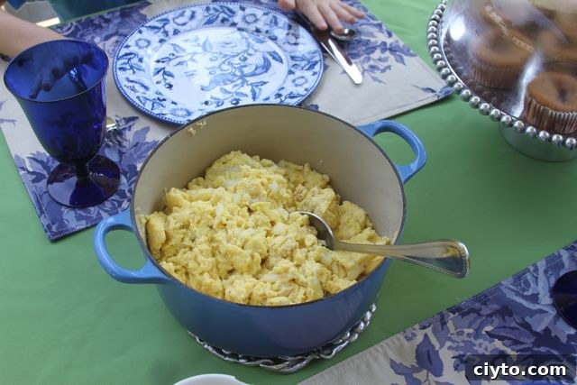 One scrambled ostrich egg