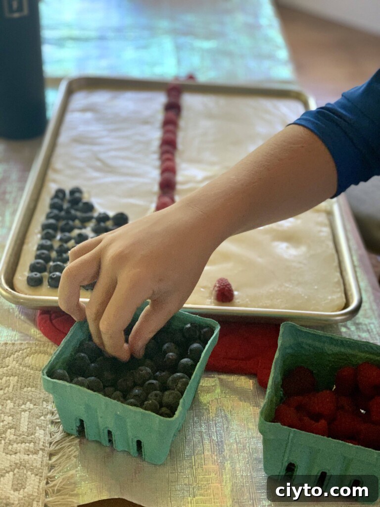 Flag design on sheet cake