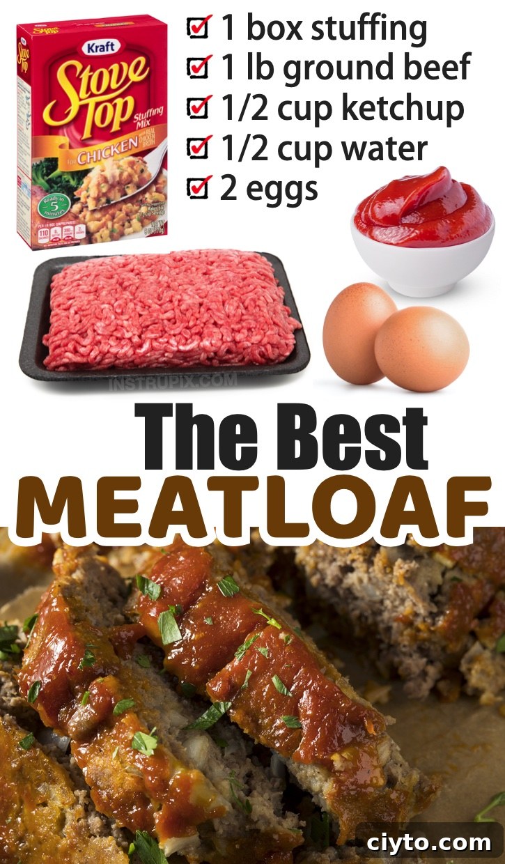 Meatloaf made with boxed stuffing — simple, comforting and budget friendly.