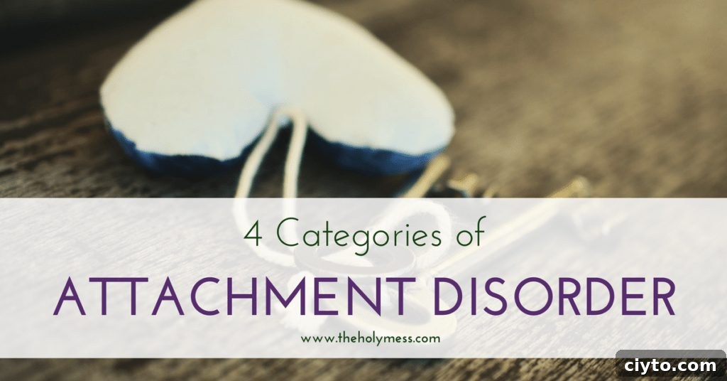 4 Categories of Attachment Disorder - table with heart