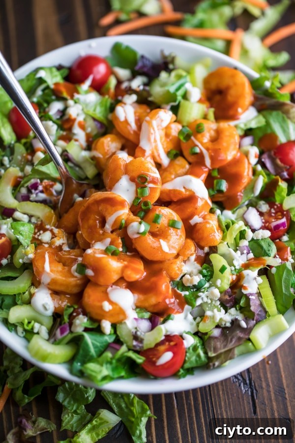 Buffalo Shrimp Salad