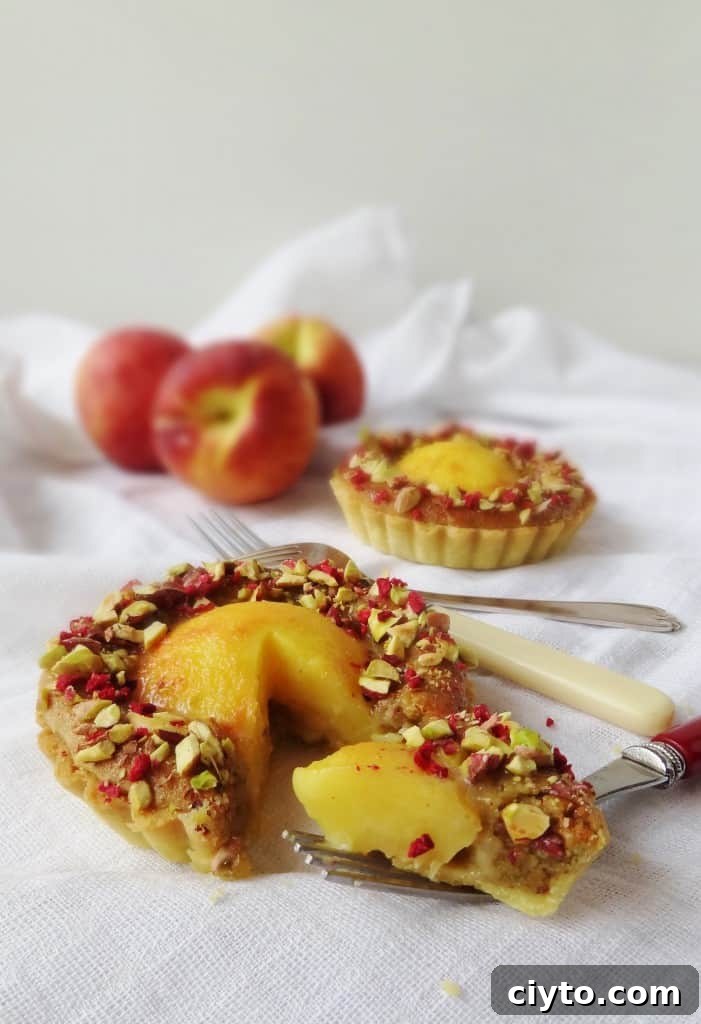 Peach, pistachio and rose tarts - Domestic Gothess