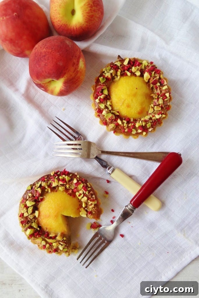 Peach, pistachio and rose tartlets - Domestic Gothess