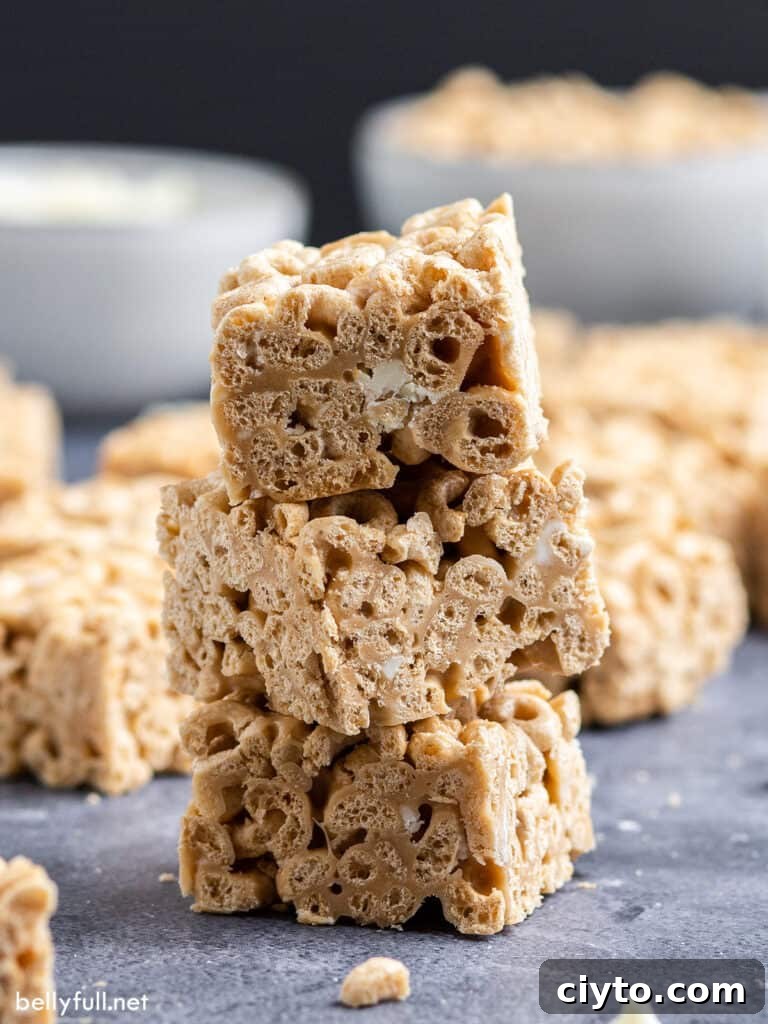 stack of three cereal marshmallow bars