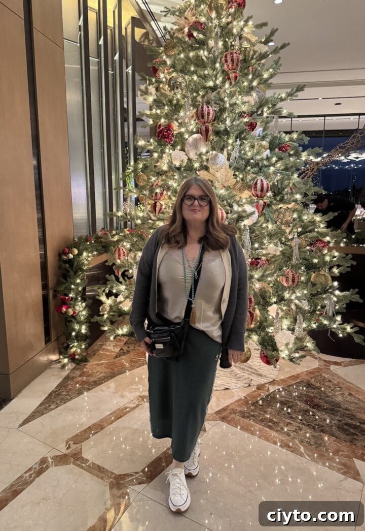 New Year's Eve Dinner Recipes and Menu Ideas 2 a photo of teri in front of a christmas tree