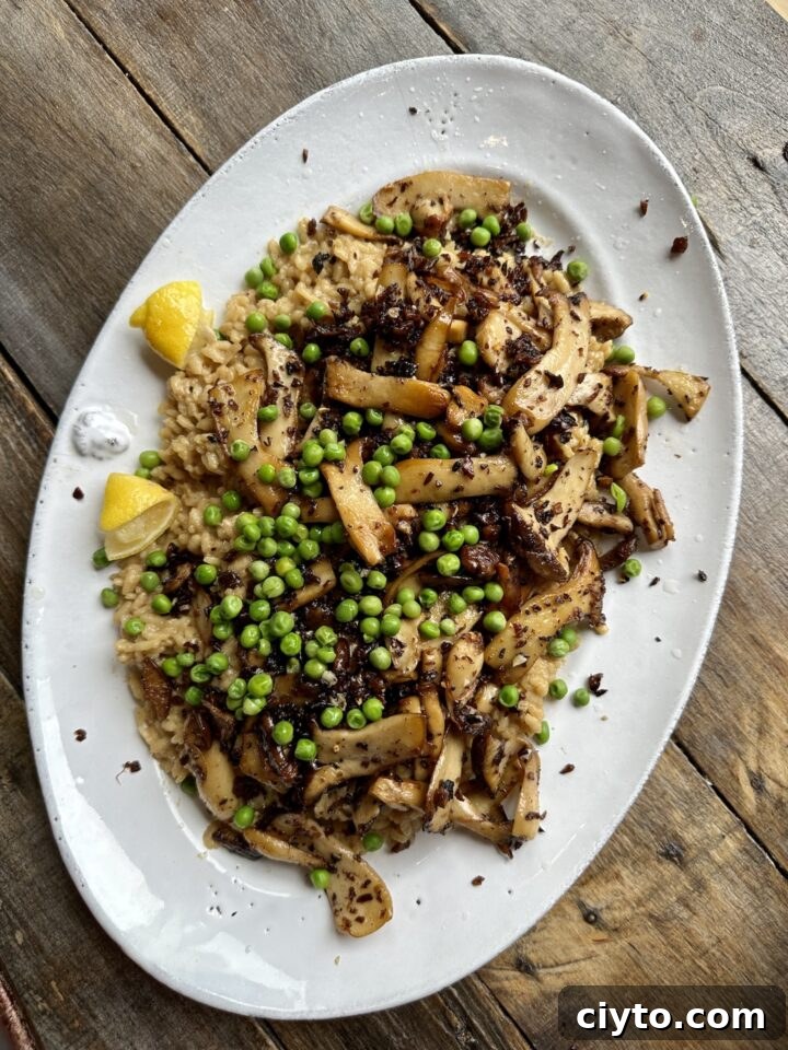New Year's Eve Dinner Recipes and Menu Ideas 17 plated risotto dish with peas