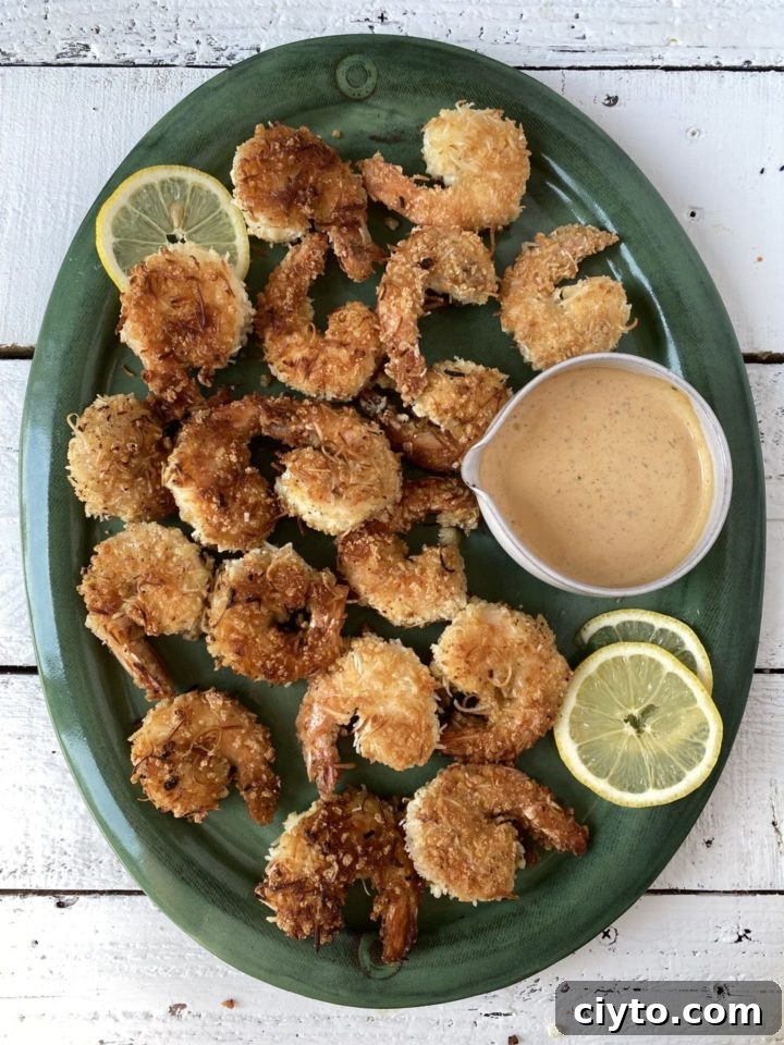 New Year's Eve Dinner Recipes and Menu Ideas 6 coconut fried shrimp on a platter