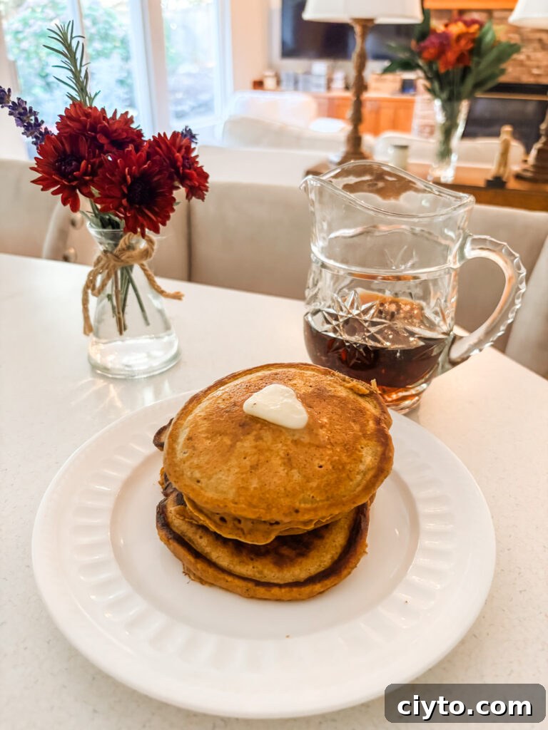A stack of the Pumpkin Spice Pancakes