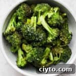 Bowl of smoked broccoli.
