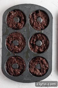 Donut batter in molds